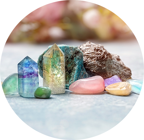 Krystaller og sten